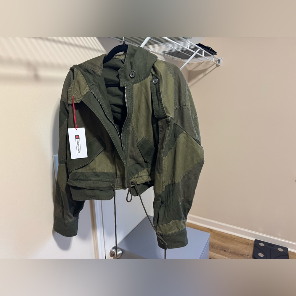 Zara army bomber jacket